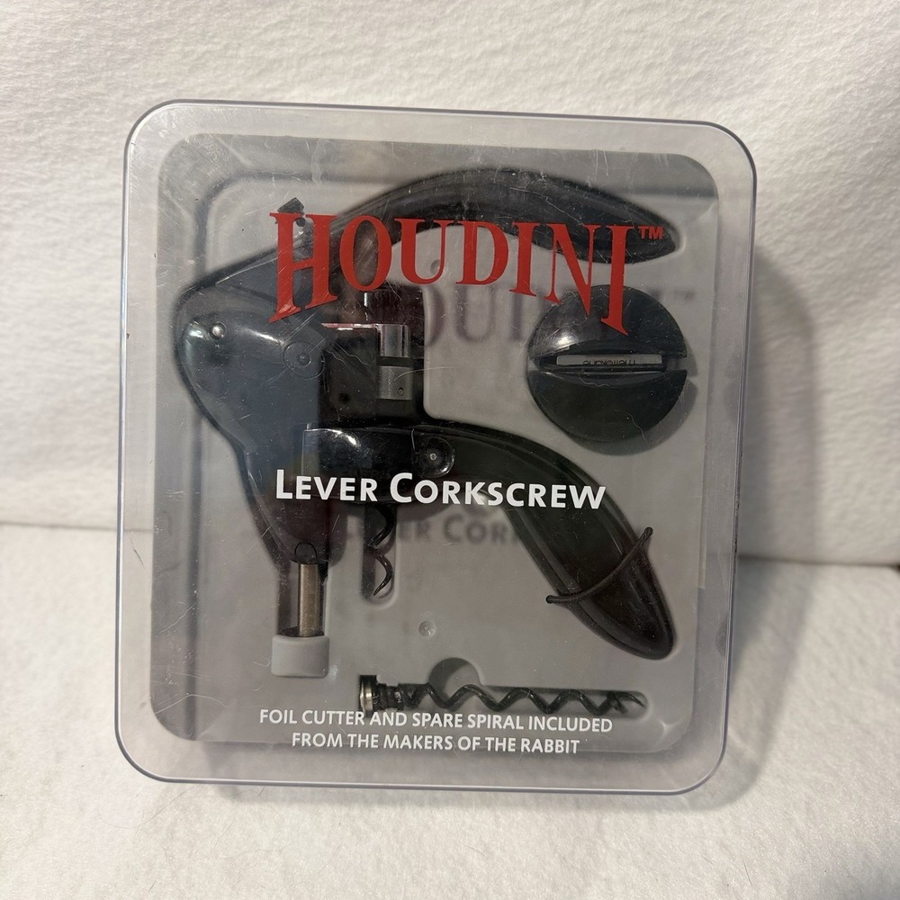 HOUDINI LEVER RABBIT CORKSCREW WINE OPENER SET W/ ACCESSORIES -NEW IN BOX